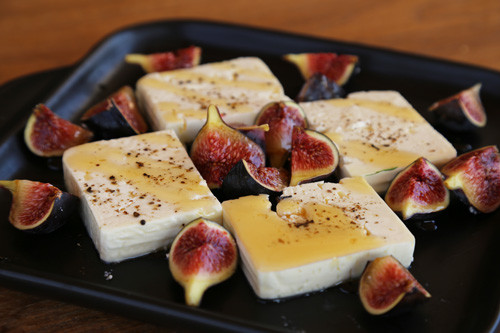 Pampered Chef kleiner rockcrok Grillstein Feta Feigen