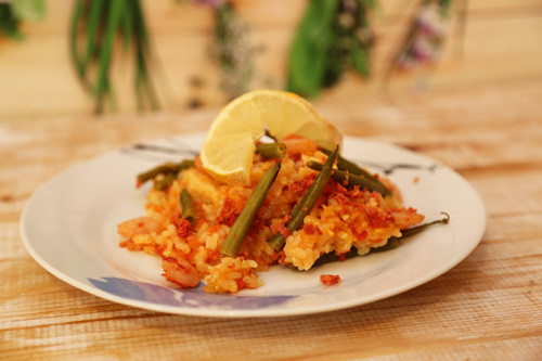 Pampered Chef Paella auf Teller