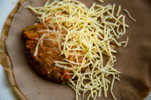Thermomix Injera gefüllt mit Bolognese
