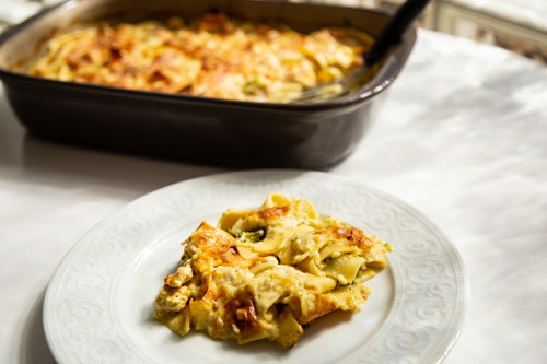 Pampered Chef Brokkoli-Lachs-Auflauf Portion