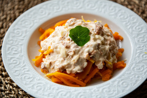 Thermomix Kürbis-Nudeln mit Lachssauce