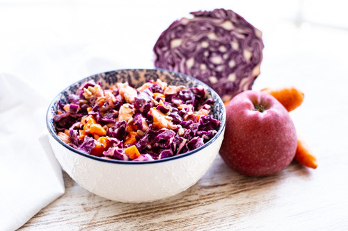 Thermomix Rotkohl-Karotten-Apfel-Rohkost