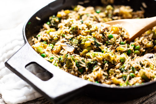 Pampered Chef gusseiserne Pfanne vegane Asia-Reispfanne