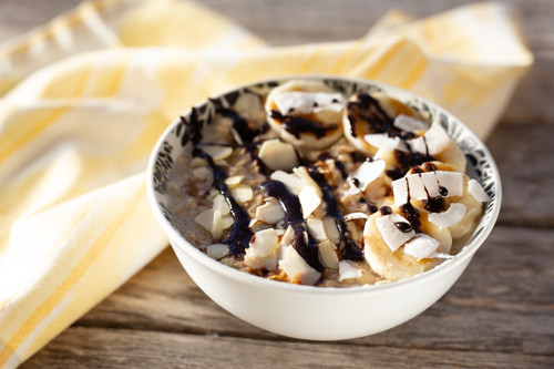 Bananen-Müsli-5 Veganes Bananen-Erdnusscreme-Müsli