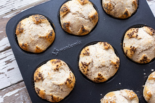 Brötchen nach dem Backen im Wundermix Brötchenblech