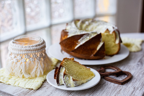 Thermomix Eierlikörkuchen fertig gebacken und angeschnitten