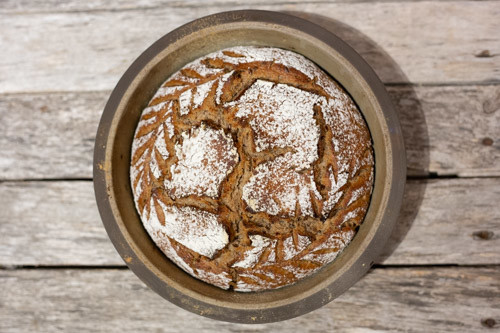 Pampered Chef Emmervollkorn-Roggen-Mischbrot Soest im runden Zaubermeister