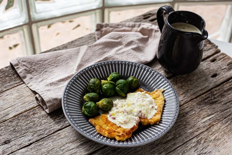 Thermomix Schmandschnitzel mit Rosenkohl