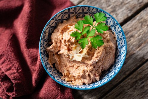 Ziegenkäse-Ricotta-Aufstrich von oben