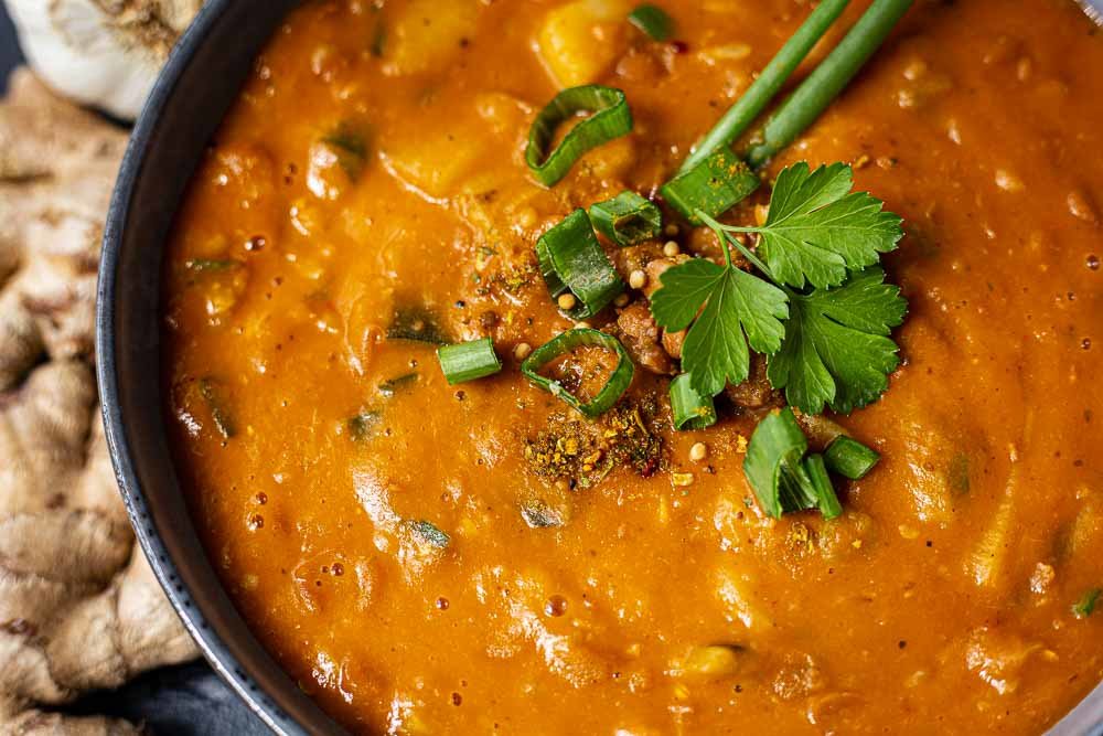 Thermomix Indischer Linseneintopf von oben nah