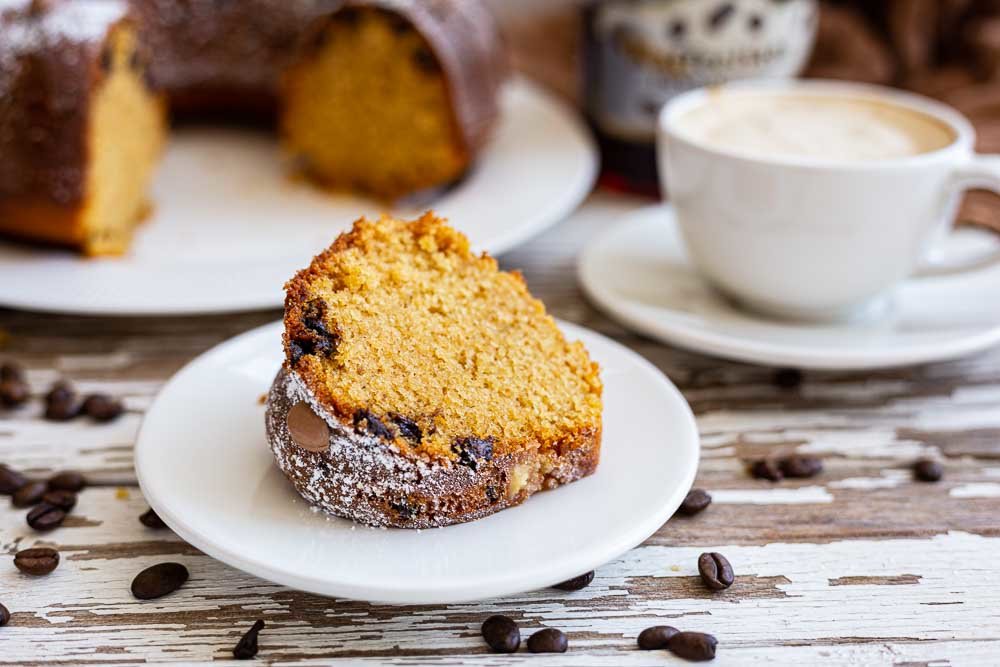 Thermomix Kranzform Kaffeelikör-Kuchen einzelnes Stück