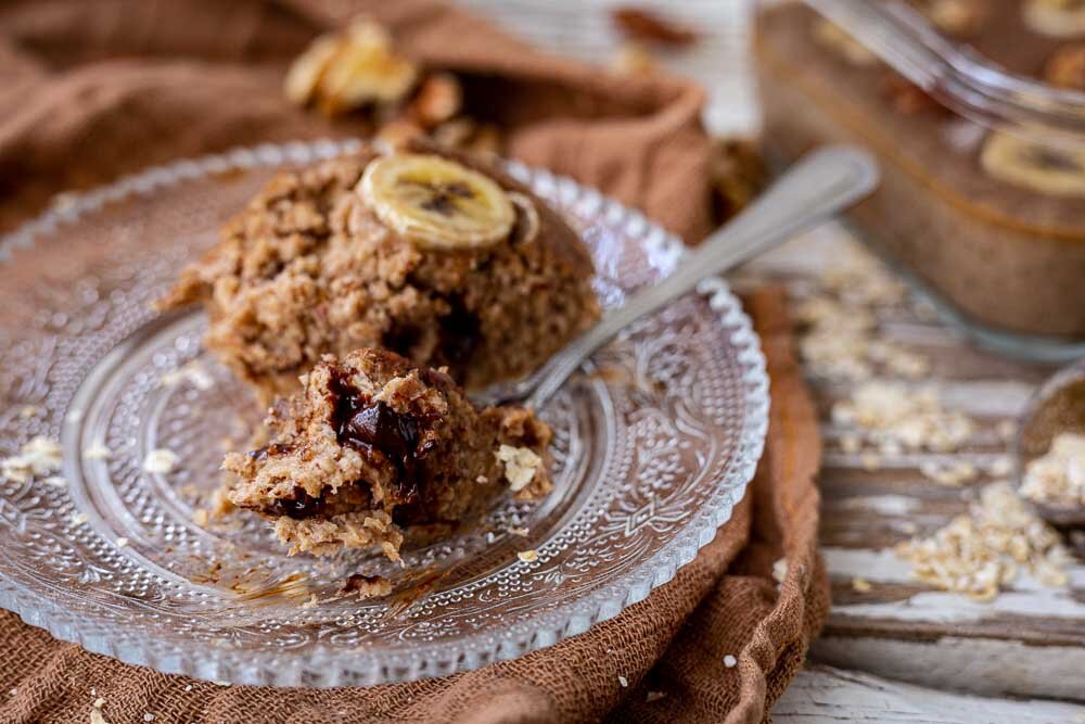 Thermomix Baked Oatmeal fertig gebacken auf Teller