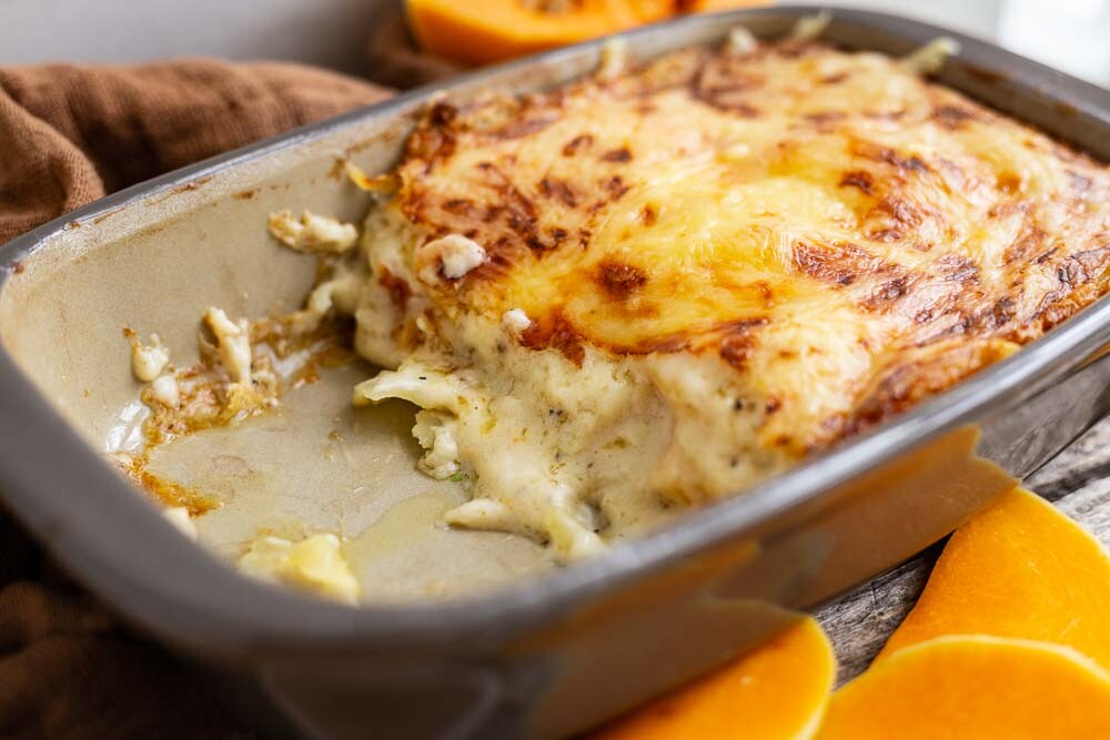 Kürbis-Kartoffel-Gratin von innen
