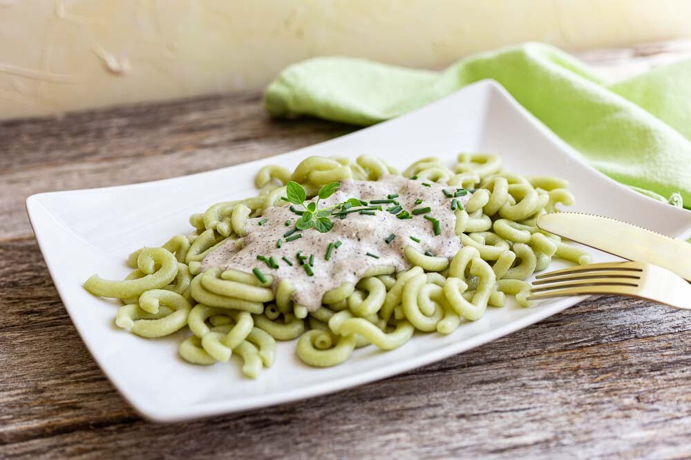 Thermomix Trüffelcremesauce auf Nudeln