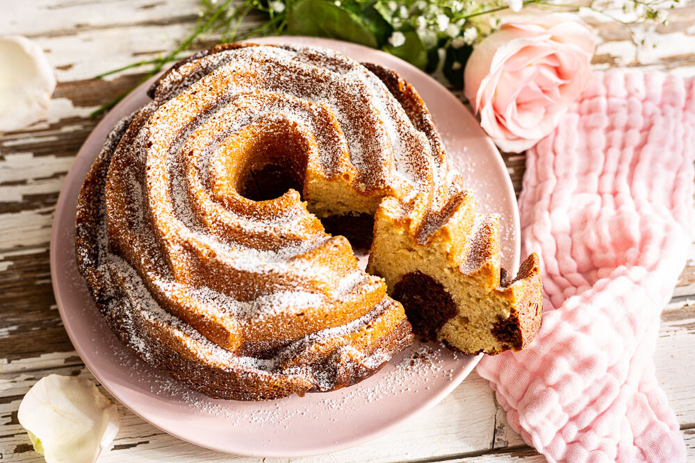 veganer Marmorkuchen von oben Thermomix