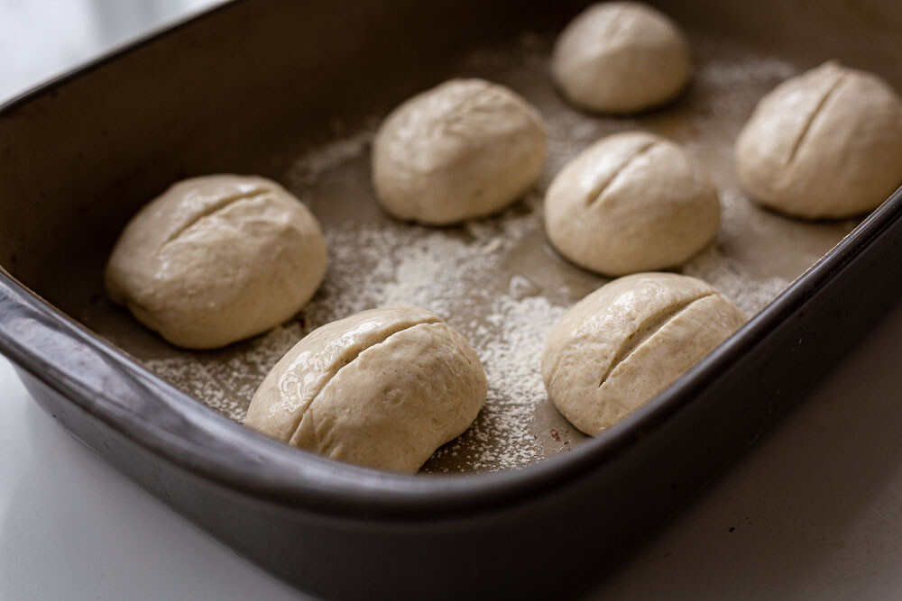 Pampered Chef Frühstücksbrötchen vor dem Backen