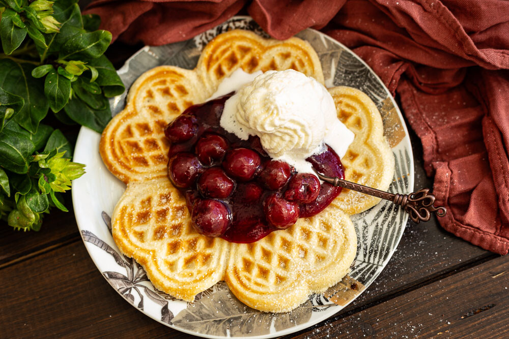 Thermomix Waffeln angerichtet