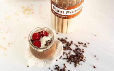 Overnight Oat mit Proteinpulver Chocolate